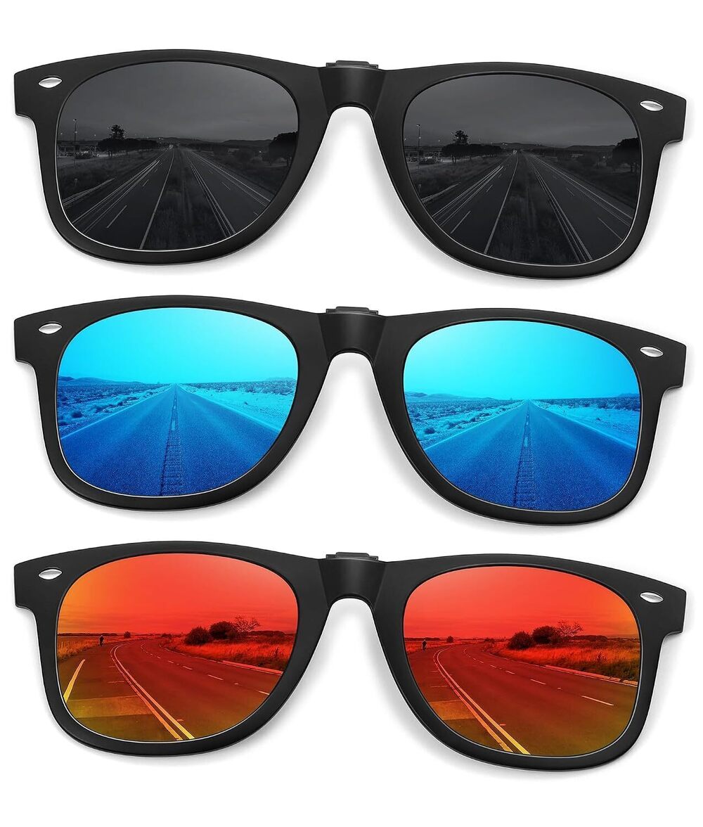 Polarized Clip On Sunglasses for Driving Fishing Sports